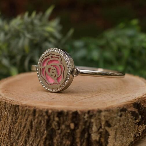 [OUTLET] BRACELETE DIFUSOR PESSOAL - ROSA COM STRASS | PRONTA ENTREGA|