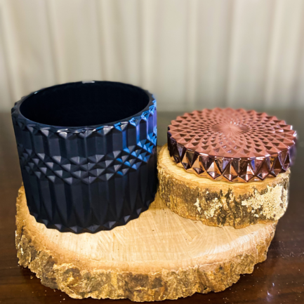Pote de Vidro Rose Gold e Preto - Imagem 2